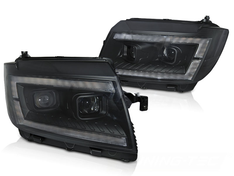 STRÅLKASTARE TUBE LIGHT SVART DRL SEQ TILL VW CRAFTER II 17