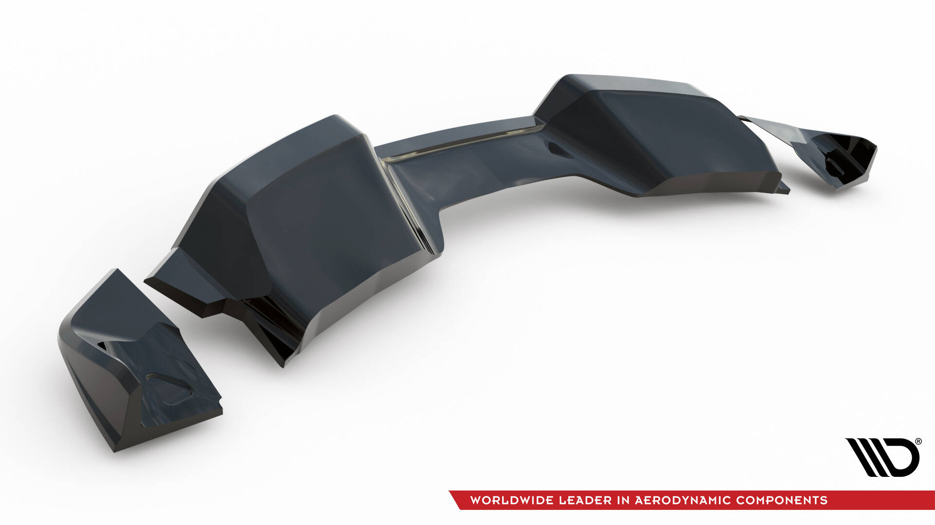 Central Rear Splitter (Vertical Bars) + Rear Side Splitters Chevrolet Corvette C7 - 10