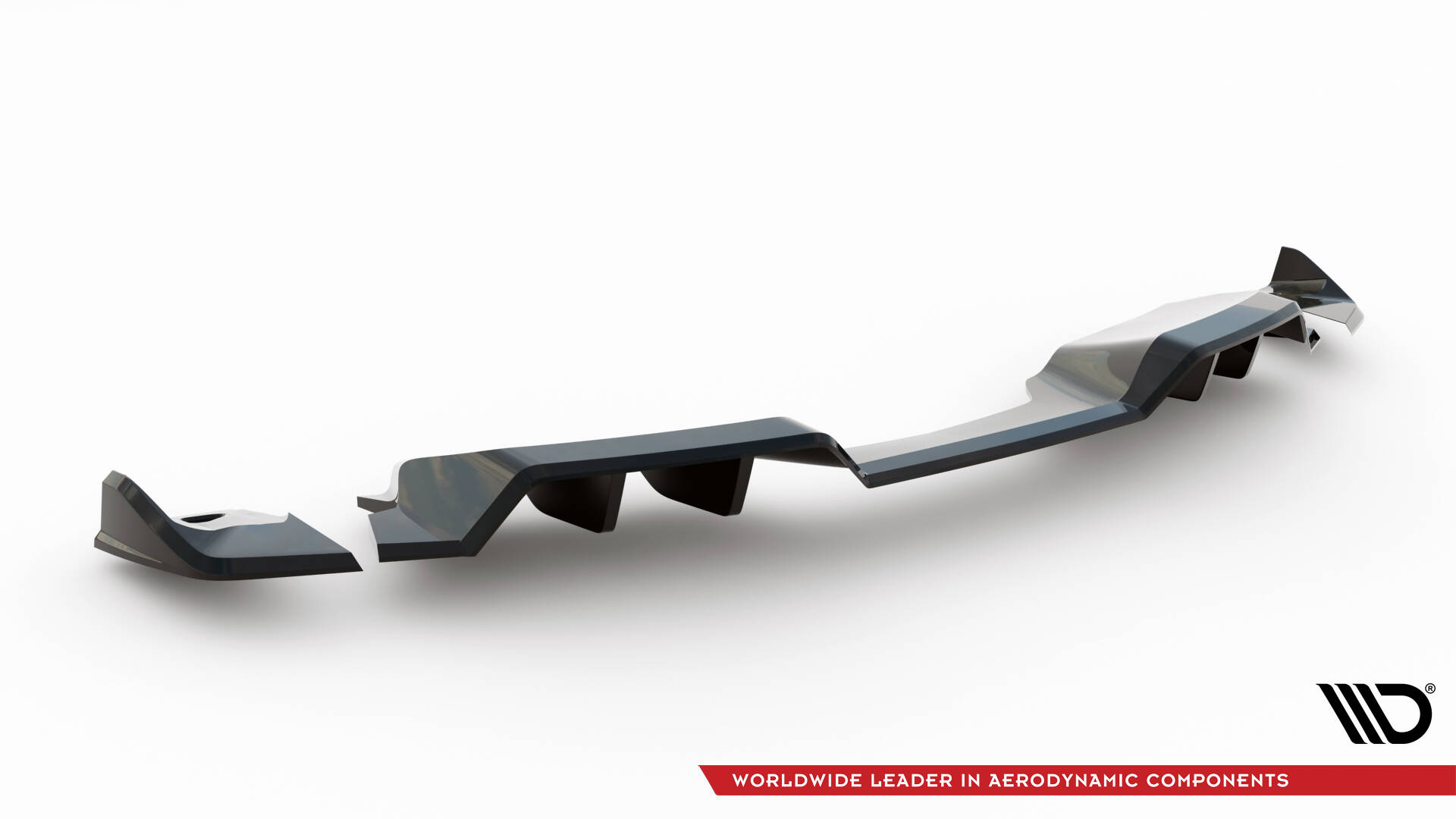 Central Rear Splitter (Vertical Bars) + Rear Side Splitters Chevrolet Corvette C7 - 9