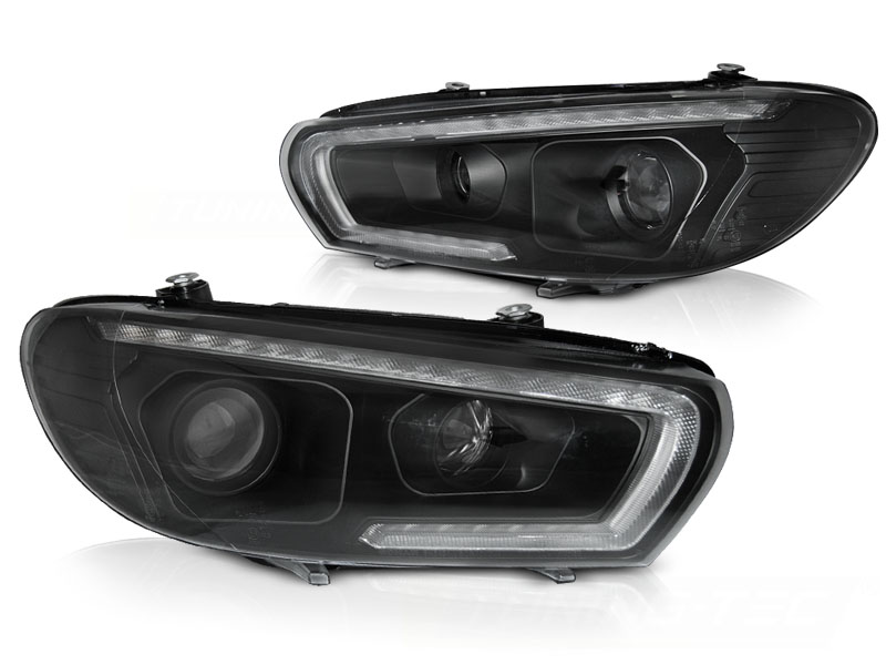 STRÅLKASTARE TUBE SEQ LED SVART TILL VW SCIROCCO 2008-2014