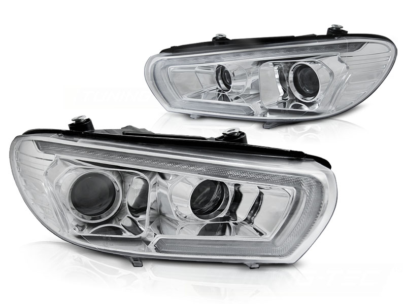 XEONON STRÅLKASTARE TUBE SEQ LED KROM TILL VW SCIROCCO 2008-2014
