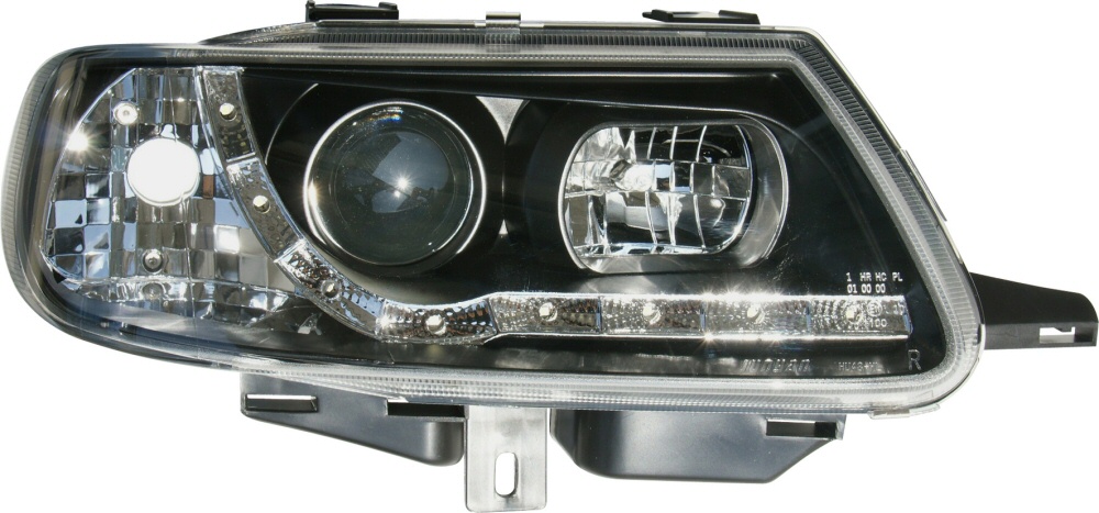 CITROËN SAXO 96-99 R8 STIL LED STRÅLKASTARE SVARTA V1