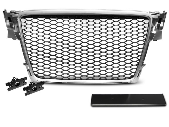 AUDI A4 B8 08-11 SILVER RS-STYLE GRILL