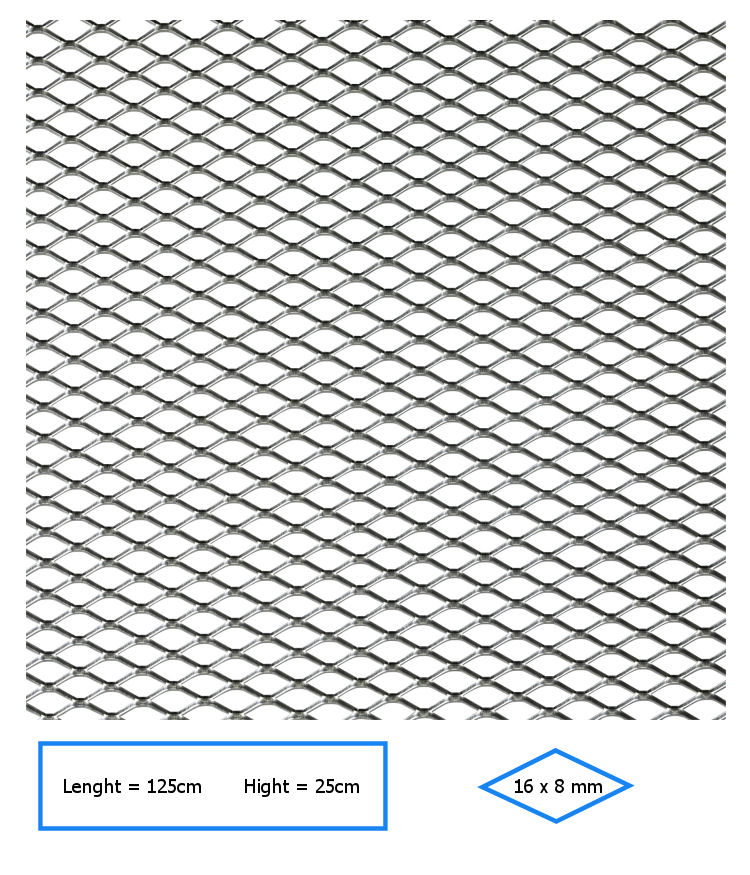 UNIVERSAL ALUMINIUM RACEMESH SILVER 125X25CM
