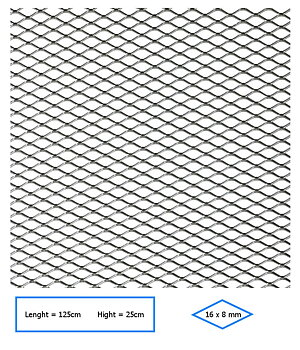 UNIVERSAL ALUMINIUM RACEMESH SILVER 125X25CM