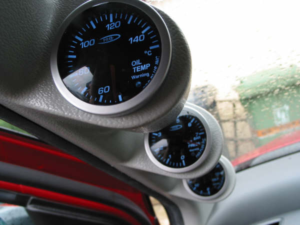 DFI AMBER/WHITE SMOKE LENS GAUGE 52MM - OIL TEMPERATURE - 4