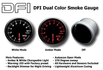 DFI AMBER/WHITE SMOKE LENS GAUGE 52MM - RPM TACHO