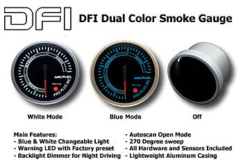 DFI BLUE/WHITE SMOKE LENS GAUGE 52MM - AIR FUEL RATIO