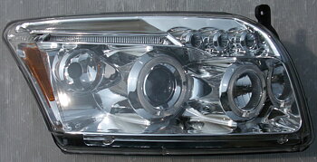 DODGE CALIBER 06+ ANGEL EYE HEADLIGHTS CHROME V1