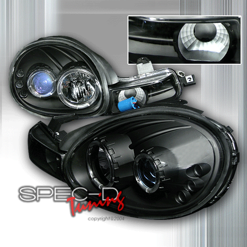 DODGE NEON 00-02 HEADLIGHTS 1-PIECE BLACK [SR] - 2