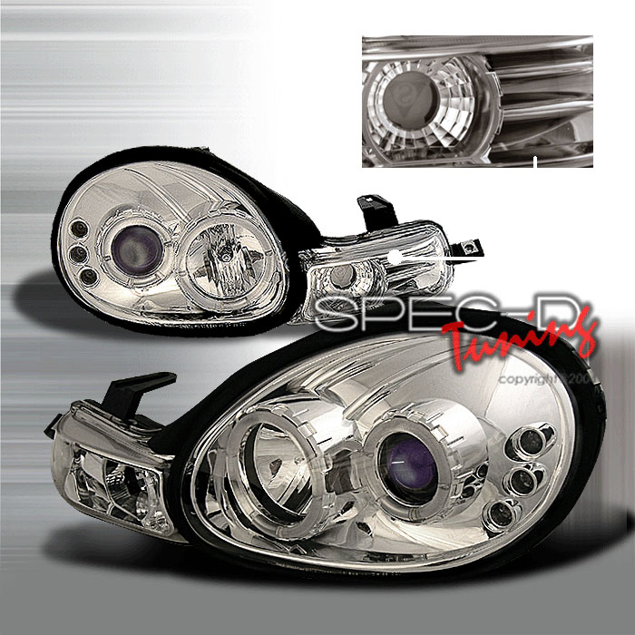 DODGE NEON 00-02 HEADLIGHTS 1-PIECE CHROME [SR]
