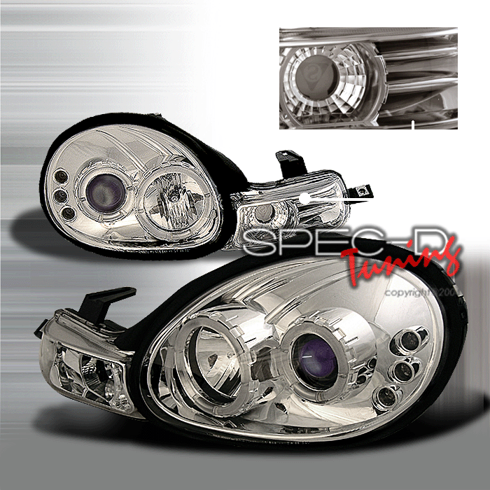 DODGE NEON 00-02 HEADLIGHTS 1-PIECE CHROME [SR] - 2