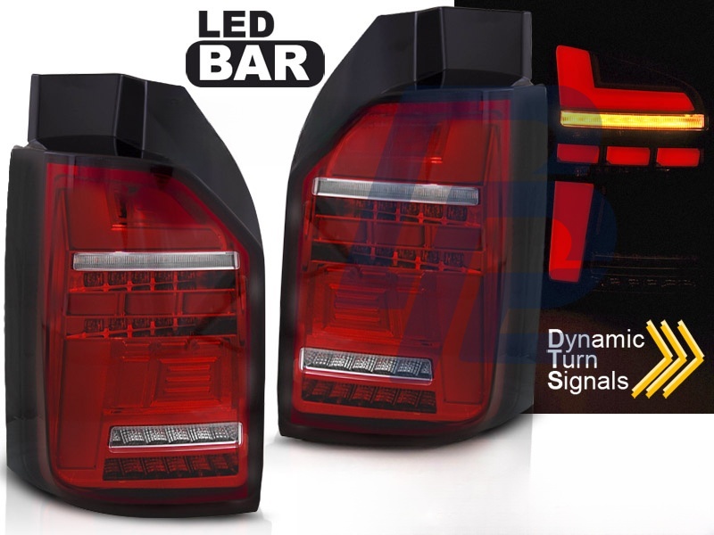 LED Bar Tail Lights Red/Clear Sequential for VW T6.1 20- OEM Bulb - 5