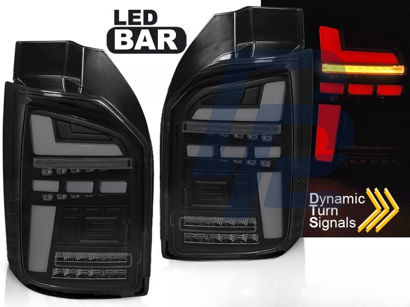 LED Bar Tail Lights Black/Smoked Sequential for VW T6,T6.1 2015–2024 OEM LED - 2