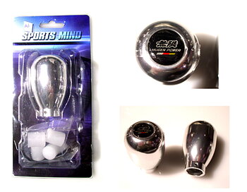 UNIVERSAL SHIFT KNOB CHROME INCL MUGEN LOGO [SM]