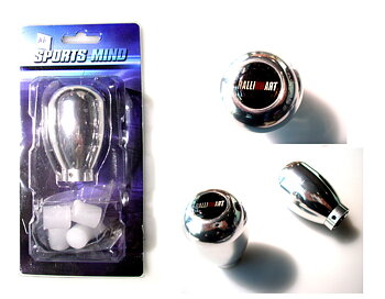 UNIVERSAL SHIFT KNOB CHROME INCL RALLIART LOGO [SM]