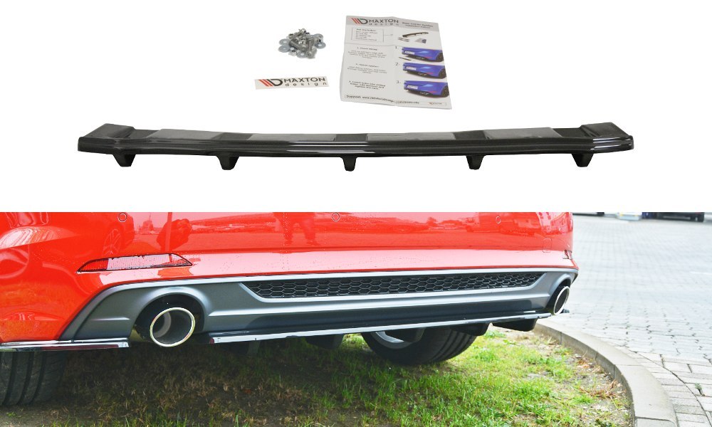 CENTRAL REAR SPLITTER AUDI A5 F5 S-LINE (WITH VERTICAL BARS)