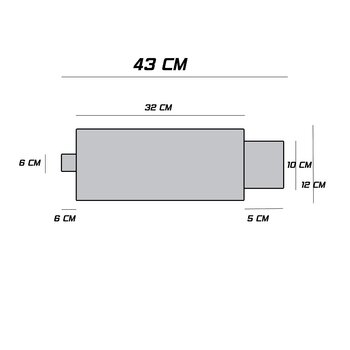 UNIVERSAL STAINLESS STEEL MUFFLER D1 POLISHED TIP [SIX]