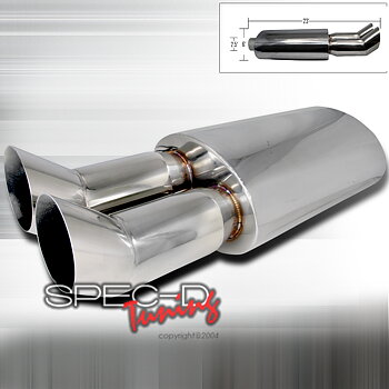 UNIVERSAL STAINLESS STEEL MUFFLER DTM POLISHED TIP [SIX]