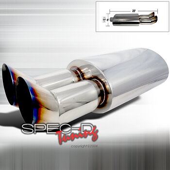 UNIVERSAL STAINLESS STEEL MUFFLER DTM TITANIUM TIP [SIX]