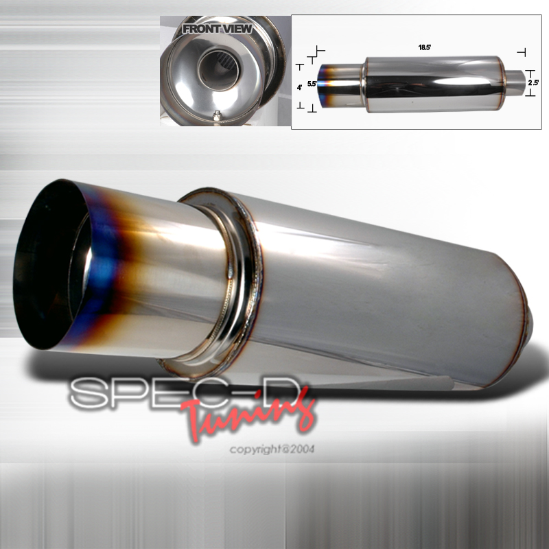 UNIVERSAL STAINLESS STEEL MUFFLER N1 TITANIUM TIP [SIX]