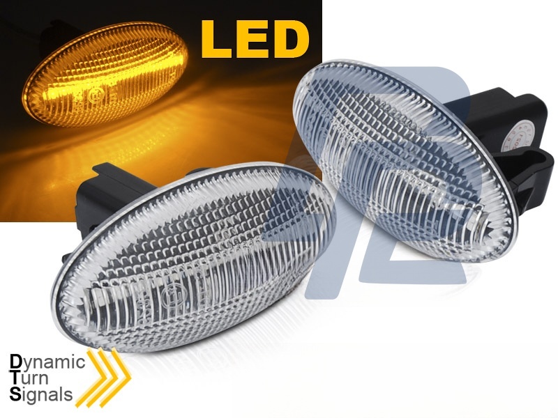 LED Side Indicators White Sequential for Peugeot 107 206 307 Citroen C1 C2 C3 C4