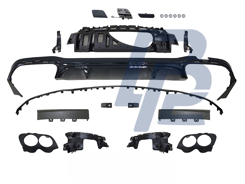Sport Rear Bumper with PDC Black for W213 2020–2023 4D - 4