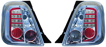 FIAT 500 07+ LED TAILLIGHTS CHROME V1