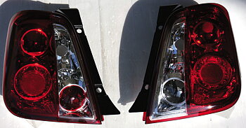 FIAT 500 07+ TAILLIGHTS RED/CLEAR V1