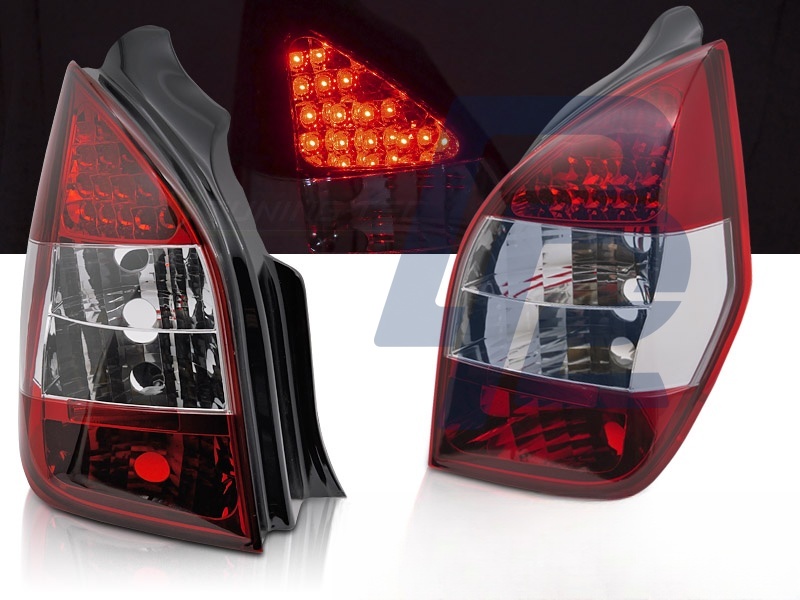 Tail Lights for Citroen C2 11.2003–2010 LED Red/Clear