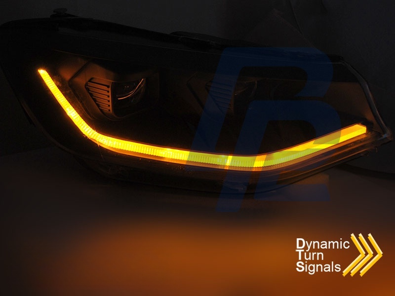 Headlights Tube Light Black DRL Sequential for VW Caddy 2020– - 3