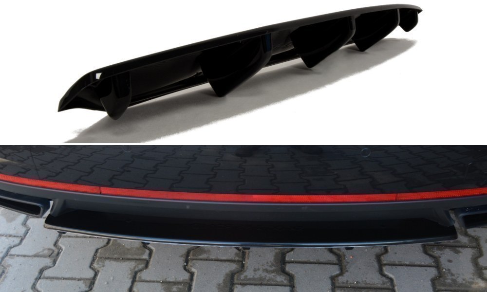 CENTRAL REAR SPLITTER SKODA OCTAVIA III RS