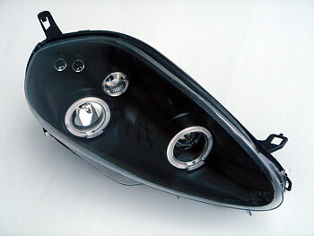 FIAT GRANDE PUNTO 05-07 ANGEL EYE HEADLIGHTS BLACK V1