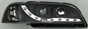 VOLVO S40/V40 96-04 R8 STYLE LED HEADLIGHTS BLACK V1