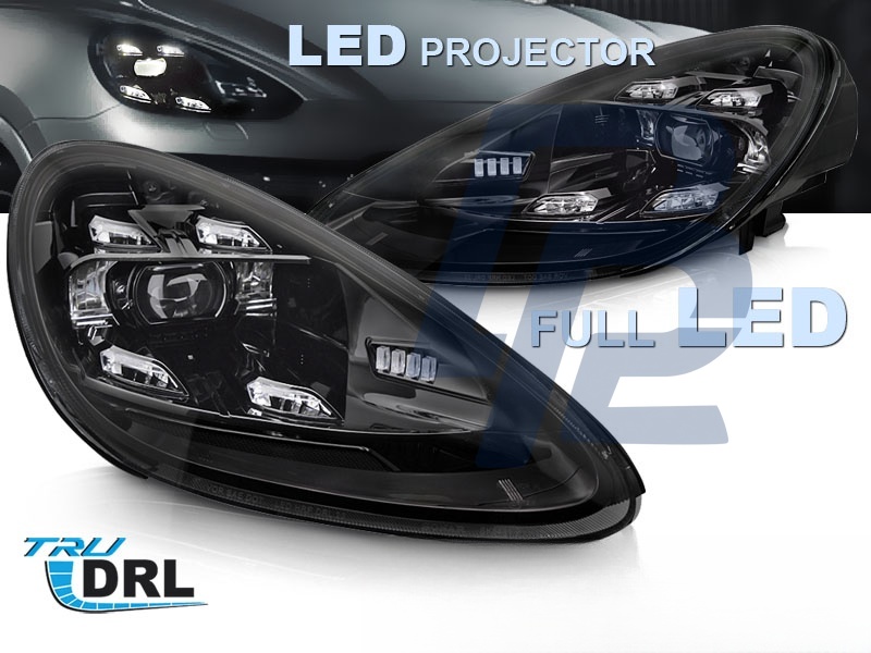 LED Headlights DRL Black for Porsche Cayenne 2010–2015 - 4