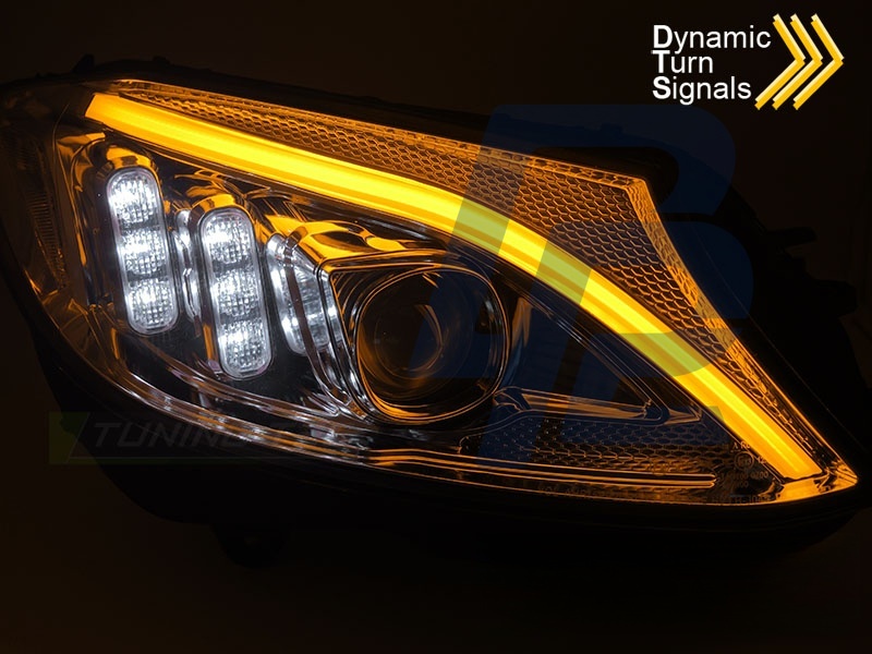 Headlights Tube LED Chrome for Mercedes W205 2014–2018 - 6