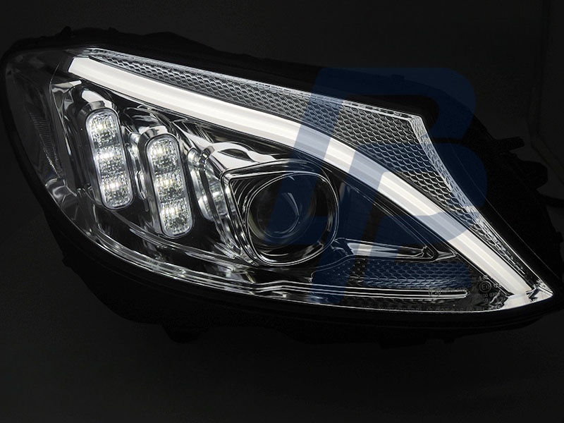 Headlights Tube LED Chrome for Mercedes W205 2014–2018 - 9