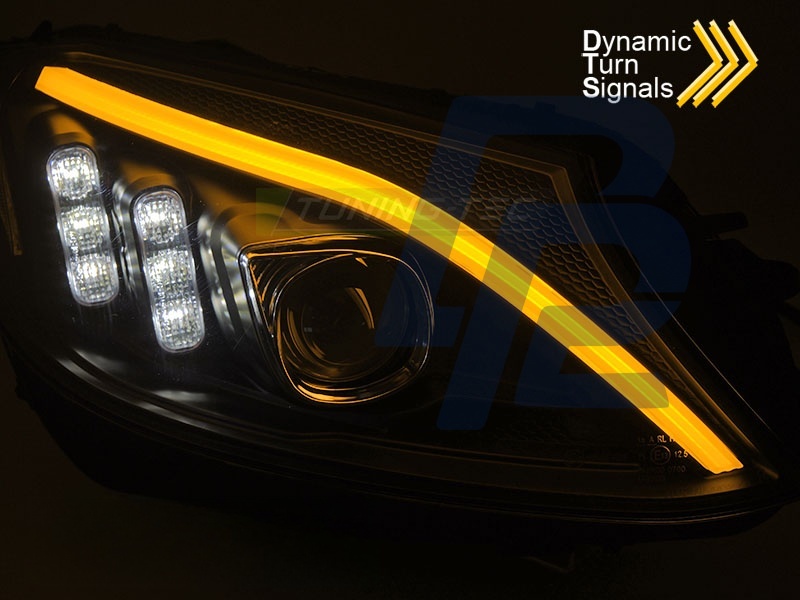 Headlights Tube LED Black for Mercedes W205 2014–2018 - 8