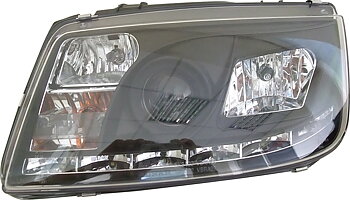 VW BORA 99-05 R8 STYLE LED HEADLIGHTS BLACK V1