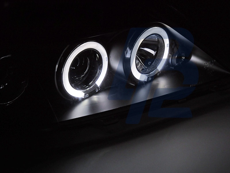 Headlights for Dacia Logan 2004–2008 Angel Eyes Black - 3