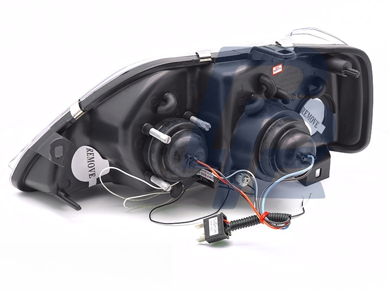 Headlights for Dacia Logan 2004–2008 Angel Eyes Black - 4