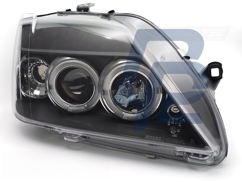 Headlights for Dacia Logan 2004–2008 Angel Eyes Black - 5