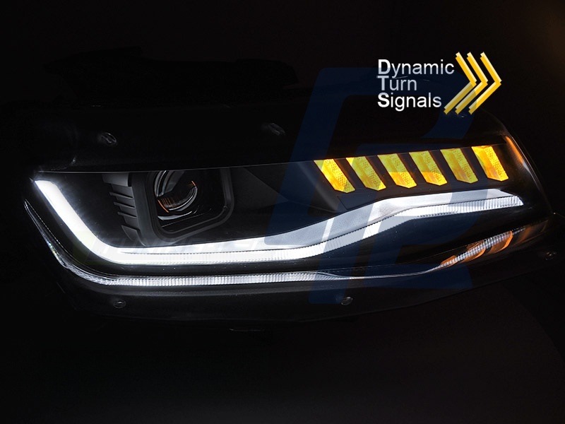 Headlights for Chevrolet Camaro 16-18 HID Sequential Black - 5