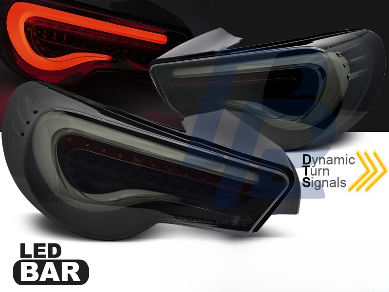 Tail Lights for Toyota GT86 2012–2021 LED Bar Black/Smoked White Sequential - 4
