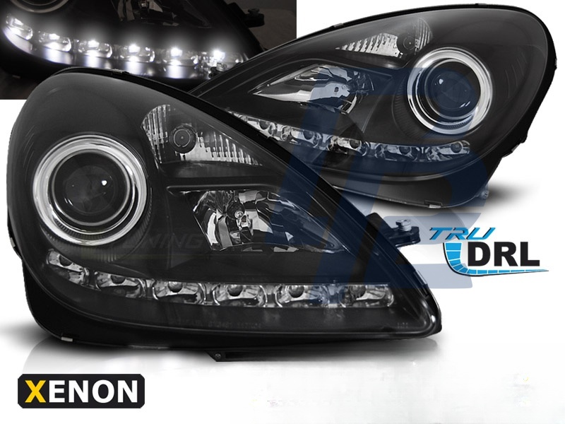 Xenon Headlights DRL Black for Mercedes R171 SLK 2004–2011 - 2