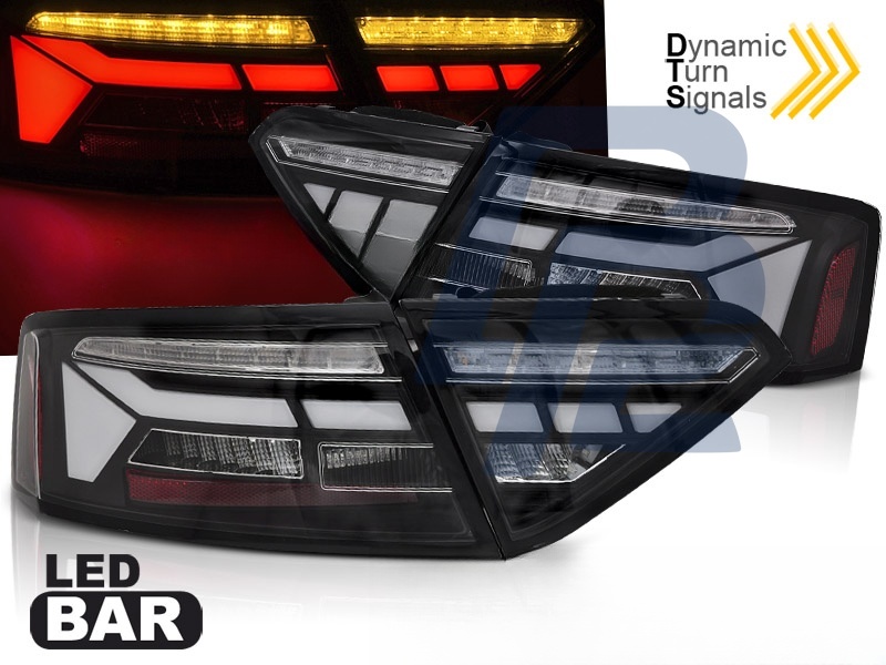 LED Bar Tail Lights Black Sequential for Audi A5 2011–2016 - 6