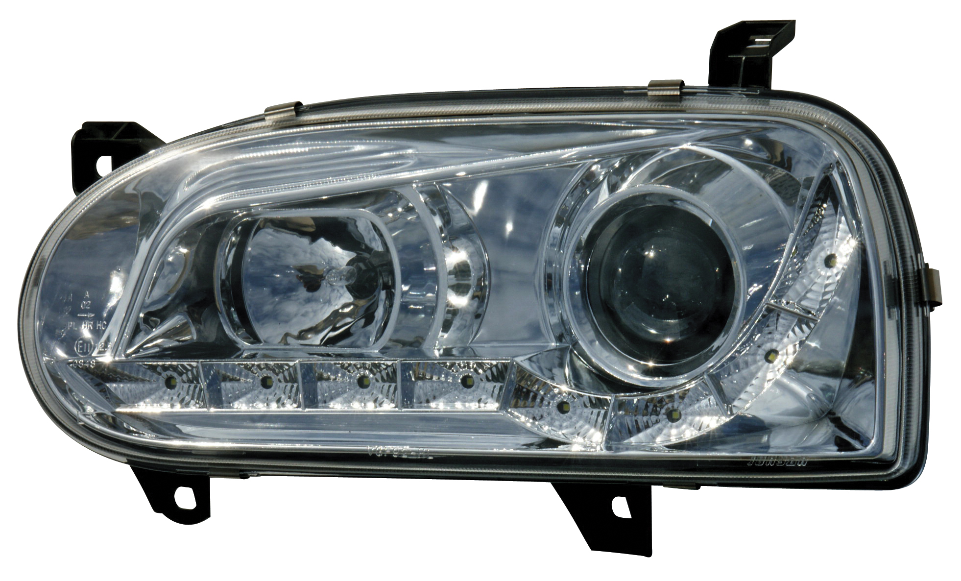 VW GOLF III R8 STIL LED STRÅLKASTARE KROM V1