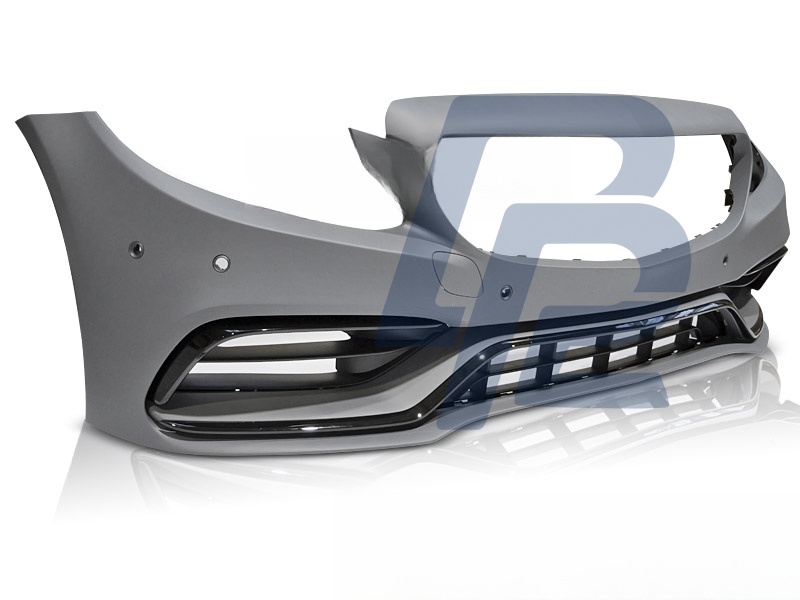 Sport Front Bumper Black for Mercedes W205 2018–2021 - 4