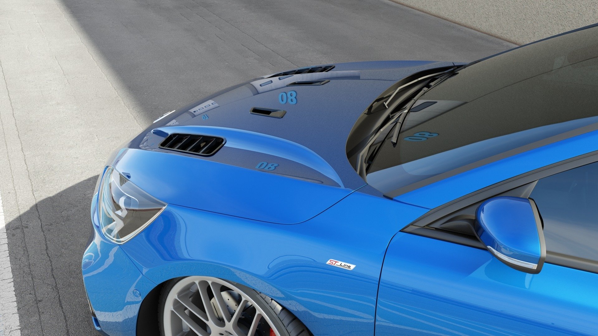 SET OF Bonnet Vents Ford Focus MK4 ST/ St-line - 4