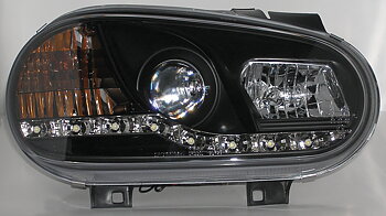 VW GOLF IV R8 STIL LED STRÅLKASTARE SVARTA V1